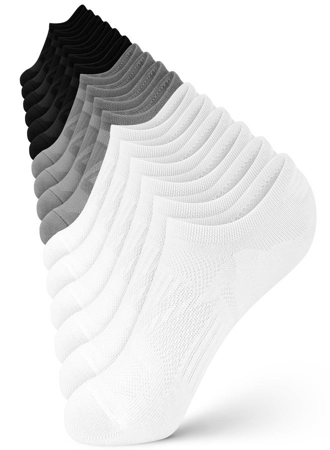 wernies No Show Socks for Women - 8 Pairs Low Cut Invisible Casual Short Ankle Socks for women Black/White/Gray 5-8 - Image 1
